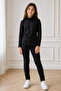 Children's Black Turtleneck Long Sleeve Bodysuit 100% Polyamide 8-12 Years Old I Suitable for Daily and School Use