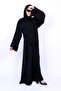 * Black Velvet Floral Patchwork Embroidered Abaya - 4