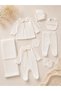 7-Piece Fisto Detailed Newborn Girl Baby Hospital Release Set/100% Cotton Premium Baby Girl Zibin Set/Gift Hospital Release Set - 7