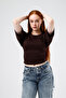 Crew Neck Ultra Soft Lycra Fabric Basic T-Shirt & Bodysuit with Waistband - 3