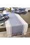 Dobby Stripe Woven Table Runner, 13x72-inch, French Blue | Woven Decorative Table Runner - 5