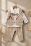 Baby Boy Striped Vest and Bow Tie Suit - 100% Cotton Special Occasion and Birthday Set - 2