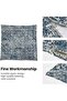 أغطية وسائد بوهو مقاس 18×18 بوصة، مجموعة من 2، بنمط سجاد أزرق وأصفر، وسائد زخرفية من الكتان بتصميم عرقي - 4