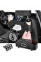 Car Back Seat Organizer with 2 Drink Cup Holders - Tissue Box and Storage Box Hook - Multi-functiona