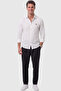 Men's White Wrinkle-Free Shirt Relaxed Fit 97% Cotton Lycra Embroidered 2602631 - 3