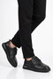 Black Genuine Leather Rubber Laced Men's Casual Shoes 272302 m