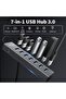 موزع USB 3.0 بـ7 منافذ مع كيبل 120 سم لسطح المكتب، موزع USB الومنيوم 5 جيجابايت في الثانية، محول متع - 4