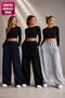 3 Pieces of Black, Gray, Navy Blue Comfortable Fit Daily Sweatpants with a Gift