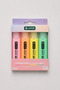 Pastel Colored 4 Color Highlighter Pen Set |   Soft Tone Marker Pens Set of 4