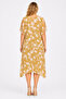 Women's Plus Size, Mustard, Slit Sleeve, Lined Chiffon Dress 65N39609 - 8