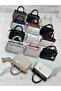 Women's Straw Woven Fabric Hand Shoulder Bag Matte Black - 4