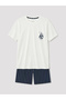 Navy Blue Regular Fit Printed Men's Shorts Pajama Set - 4