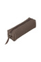 Real Leather Pencil Case, Handmade Zippered Case, Sand Color - 5