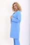 O-Neck Plain Long Jacket-Sky - 4