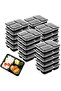 Meal Prep Containers 25Pk 3 Compartments Leakproof Stackable Bento with Lid | 33oz Capacity, PP Mate