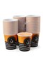 6.5 oz Disposable Paper Cups for Hot Beverages, Orange & Black (Pack Of 50, 6.5 oz)