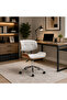 Swivel Office Chair Light Gray Fabric - 3