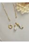 Paper Clip Chain Pearl Mermaid Charm Necklace Trendy Necklace