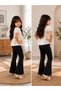 Girls' Spanish-Cut Black Leggings – Elastic Fabric Comfortable Fit Casual and Sports Leggings - 4