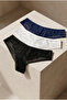 Women's Lace Front and Back Brazilian Panties Lycra Mixed Color 3-Pack - 2