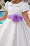Girl's Plain White Satin Evening Dress Ball Gown 7152 - 3