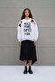 Gray Melange Oversize Sweatshirt with Slogan 18262 - 3