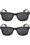 Pinhole Glasses – 2-Pair – Foldable – For eye relaxation & motion sickness – Black