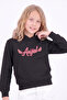 Girl's Printed Kangaroo Pocket Long Sleeve Hooded Sweatshirt - 4