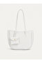 White Shk341 Faux Leather, Zippered, Wallet Charm Gift, Women's Hand, Arm and Shoulder Bag
