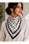 Women's 70X70 cm Black and White Polka Dot Satin Scarf