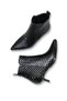 Rhea Flora Women's Pointed Toe Heeled Boots 0012415 3D Printed Black - 6