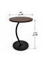 Modern Round Side Accent Table with Curved Stem | Versatile End & Coffee Table - 3