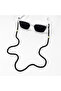 Handmade Tiny Black Daisy Patterned Top Model Glasses Strap and Sunglasses Accessory - 2