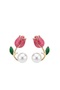 Pearl Ghost Earrings with Tulip Figure Stylish Design Women's Earrings - 4