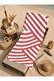 Coral White Diagonal Geometric Striped 70X150 Beach Towel - Digital Printed Bath Towel - 5