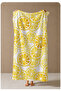 Beige Yellow Lemon Patterned 70X150 Beach Towel - Digital Printed Bath Towel - 4