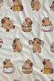 Beige Background Cute Dessert and Drink Characters Patterned 70X150 Beach Towel - Digital Printed Bath Towel - 2