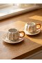 Pumpkin Printed Porcelain Coffee Cup Set for 2 People (W6)