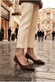 077-988-22 Satin Bow Buckle Accessory Pointed Toe 5 cm Low Heel Women's Shoes - 6