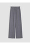 Özmarka New Season Anthracite Wide Leg Women's Trousers with Elastic Waist - 4