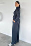 Smoked Women's Waist Drawstring Belted Sweat Pants Double Set - 5