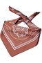 Women's rayon scarf 70x70cm chocolate paisley square headscarf. - 2