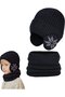 Hat and Scarf Set - Winter Children's Hats 2-in-1 Ages 4-10 Knitted Boys & Girls Outdoor Clothing Scarves One Size Black