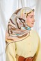 Twill Silk Scarf Abstract Brown - 3