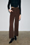 Phaliera Women's Flexible Fabric Comfortable Fit Velcro Closure Dark Brown Trousers - 4