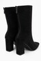 Daisy Women's Suede Boots - Pointed Toe Thick Heeled Boots with Back Zipper - 6