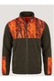 Hunting Fleece Jacket Orange Camouflage Patterned Khaki Stand Collar Softshell and Zippered Fleece Coat