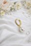 Pearl Hoop Earrings - 3