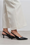 Women's Black Pointed Toe Hazelnut Heel Classic Short Heeled Shoes Mera - 3