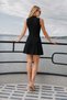 Women's Ribbed Knitwear Mini Dress Sleeveless Half Turtleneck - 2